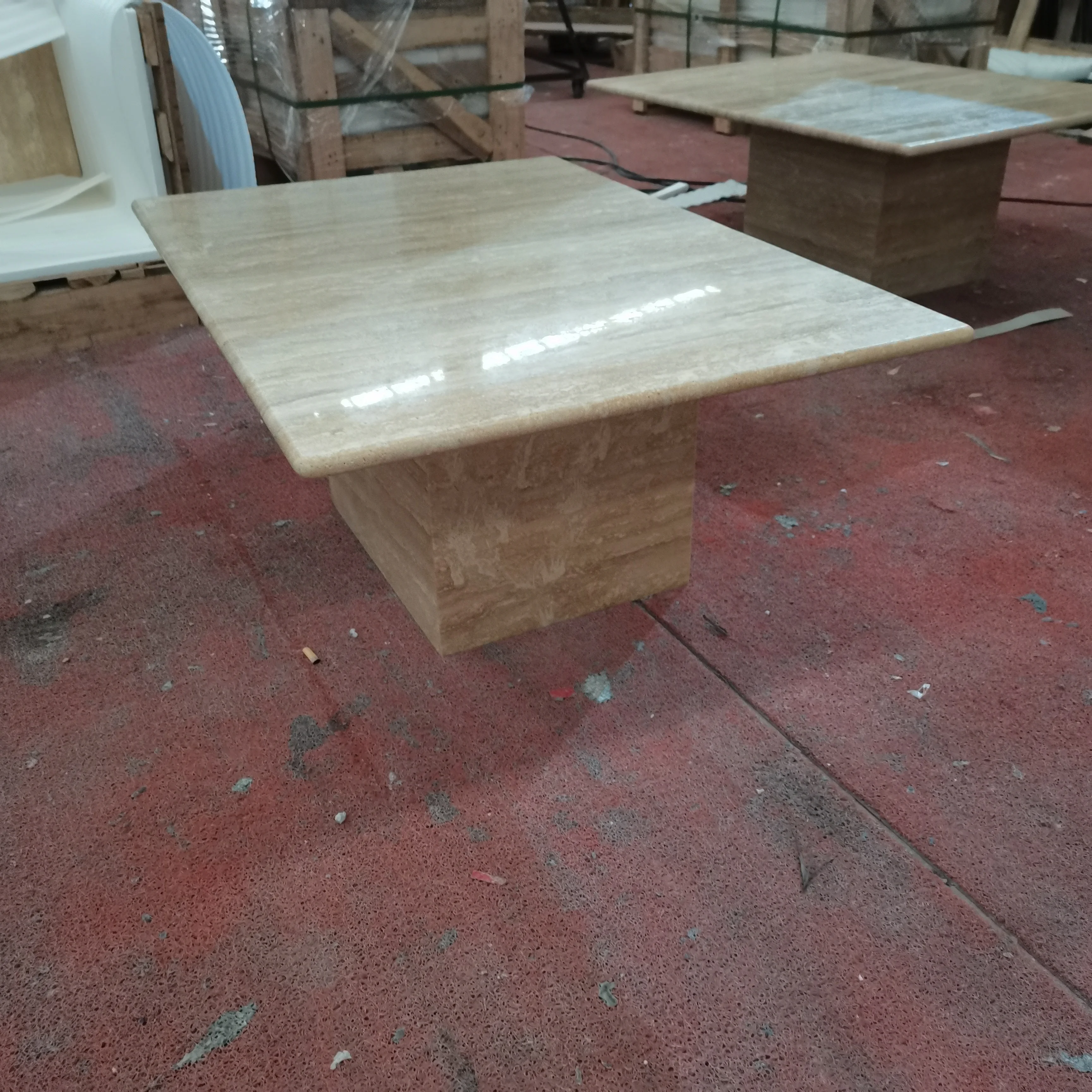 Customize Italian White Marble Dinning Table Top