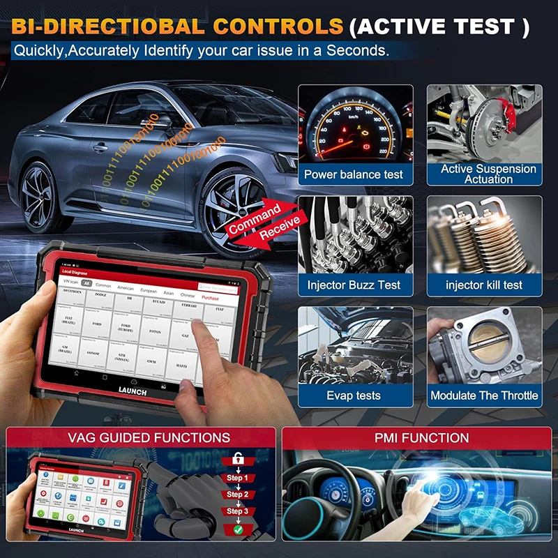 LAUNCH X-431 PRO ELITE Full Automotive System Diagnostic Analyzer Covers Wide Range Models ECU Code DoIP/CAN FD Protocol Two