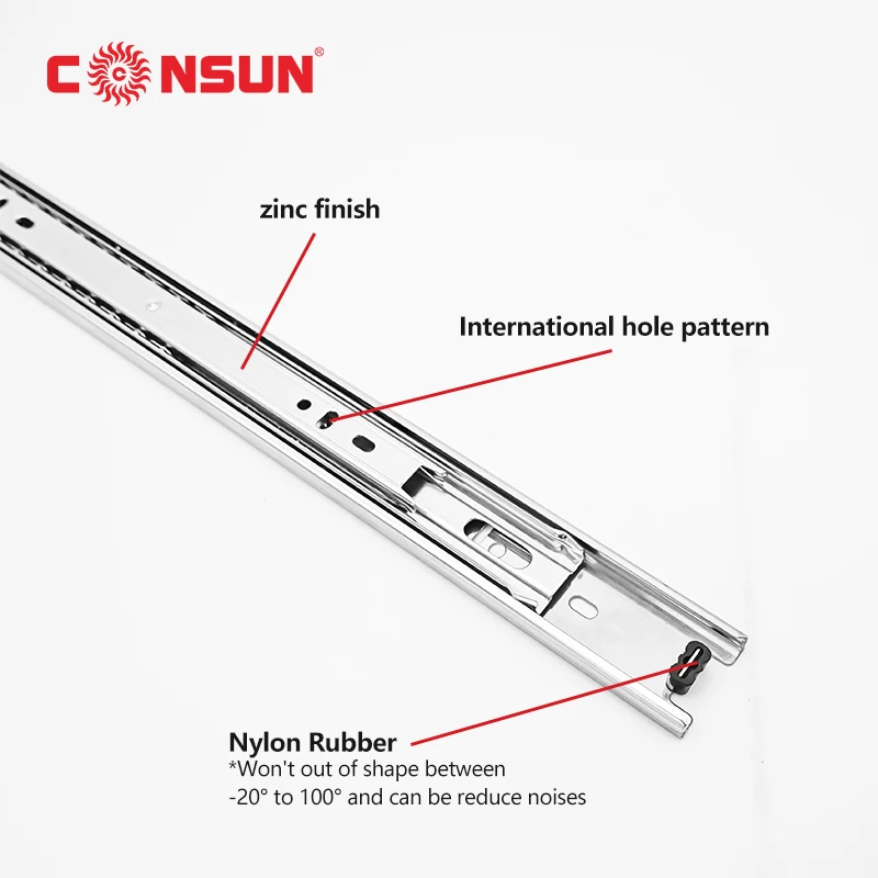 Full Extension Ball Bearing furniture tools Telescopic rieles para cajones taiming drawer slides