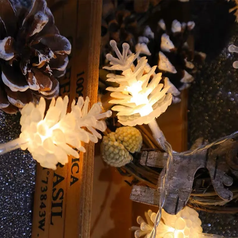 Factory Price 2AA Battery Operated 1.5 Meters Length 10 LED Pine Cone Decorative Lighting Christmas LED Lights