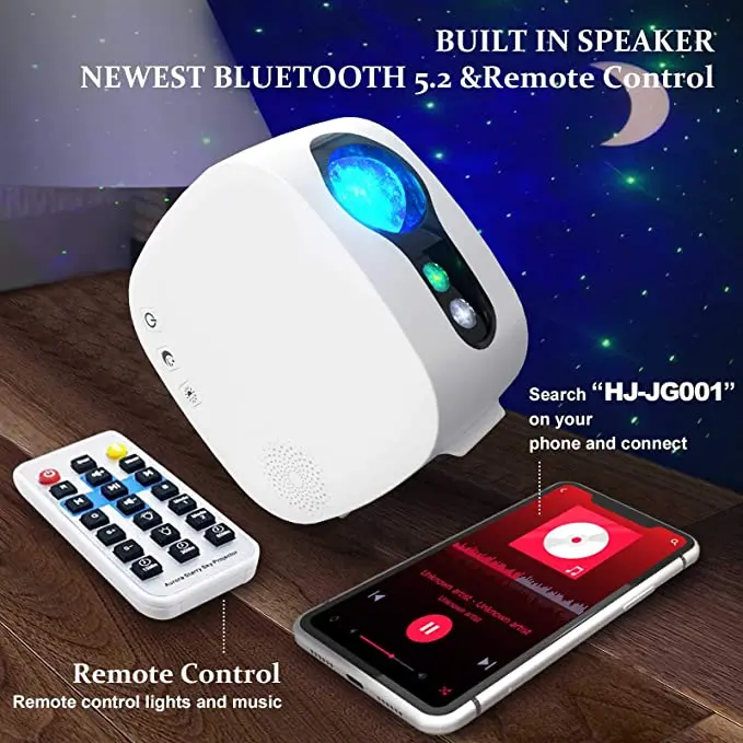 Star Projector Night Light, 3-in-1 Galaxy Projector, Star Light Projector for Kids 16 Customized Nebula Effects Music Lamp