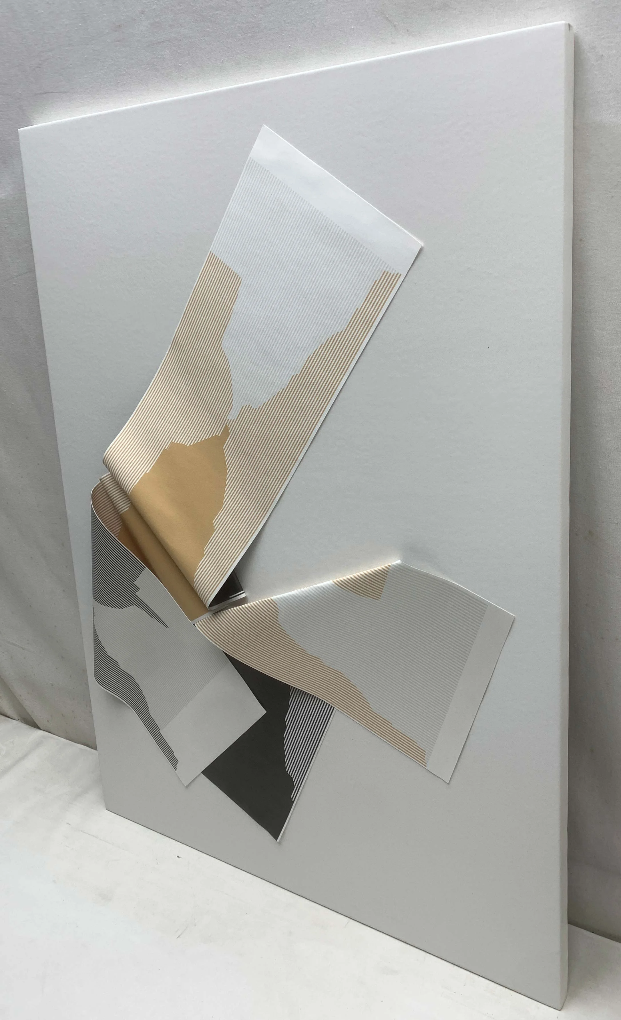 JZ новый дизайн большой 3D домашний декор настенное искусство смешанные Медиа художественное произведение ручной работы абстрактная живопись ткань