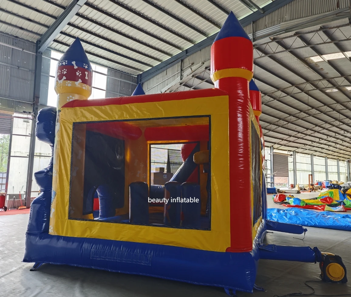 Customized  Paw Dog Patrol theme combo inflatable bouncy castle combo for party business