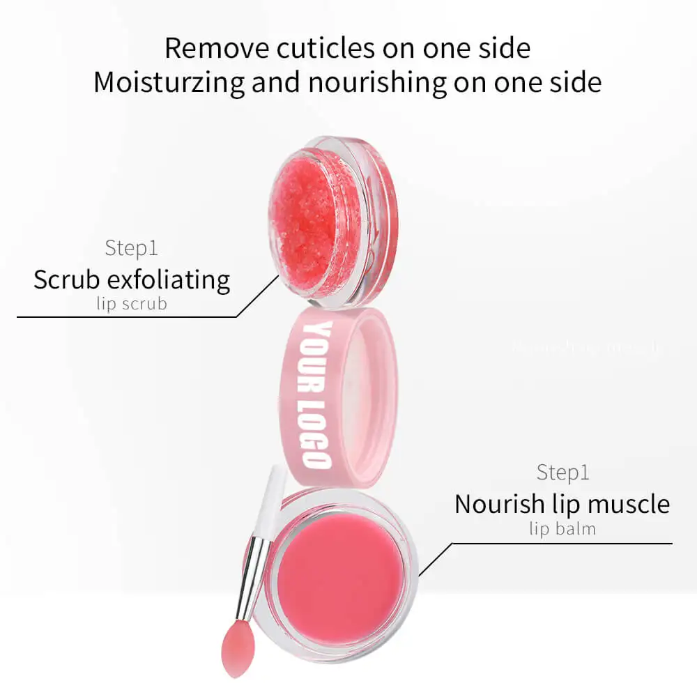 Free Sample 2 In 1 Organic Lip Balm Scrub Private Label Lip Scrub Custom Lip Mask Sugar Exfoliating