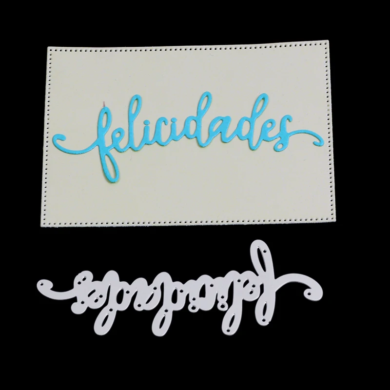 AAGU 2022 New Metal Cutting Cutter Spanish Word Letter Scrapbooking Craft Dies Die Cutting Machine Folk Craft Cheer Up Spain Die