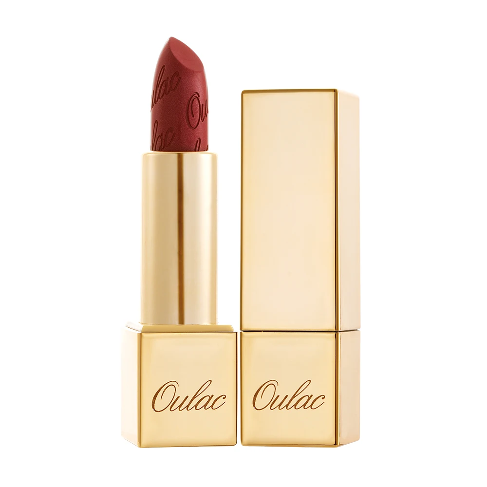 
oulac metallic apricot metallic nude gold metallic cool toned pink with silver sheen metallic shine finish lipstick 