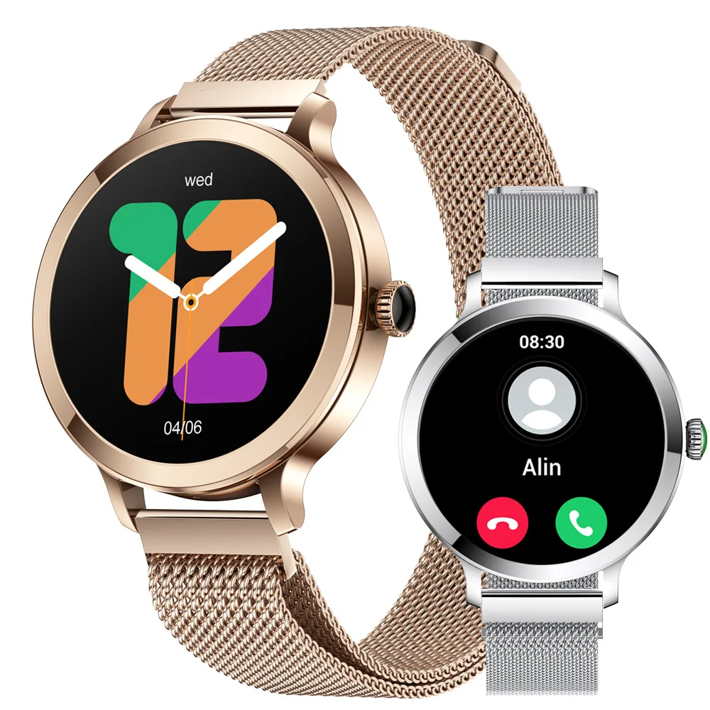 Metal Steel Strip Ultra-thin Sports Health Sleep Monitoring High-definition AMOLED Bluetooth Phone Smartwatch