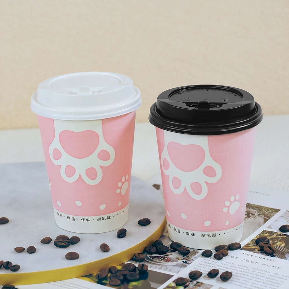 Unique Custom Design Disposable Thickened Paper Flocking Foam Coffee Cup For Hot Drink