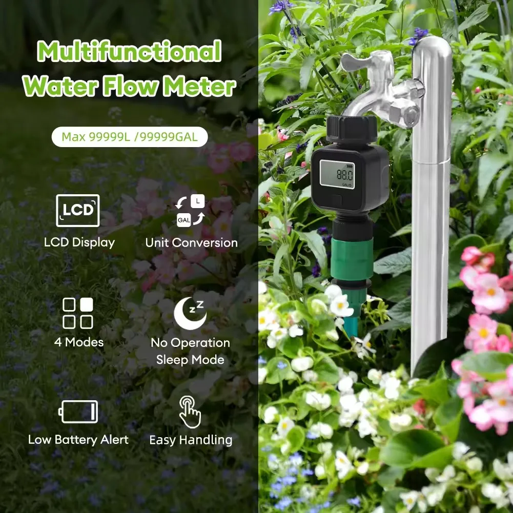 SGS05 Farm Garden Lawn Water Flow Recorder Digital Water Flowmeter
