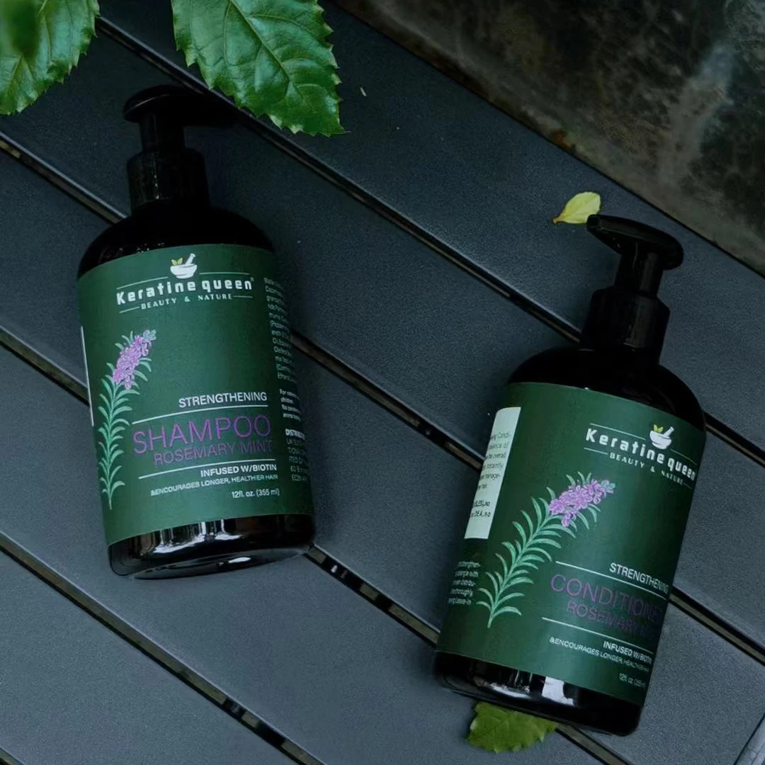 Private Label  Natural Organics Rosemary Mint strengthening shampoo Deep Repairing rosemary oil shampoo and conditioner Set