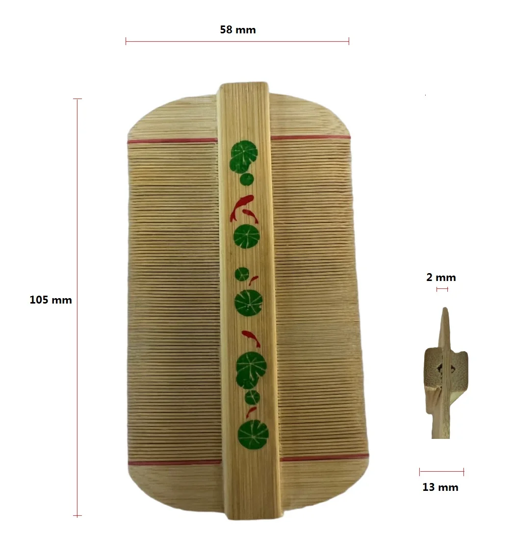 Chinese Traditional Handmade Double Sided Fine Teeth Dandruff Bamboo Lice Nits Louse Flea Comb For Girl Boy Kids Hair Cleaning