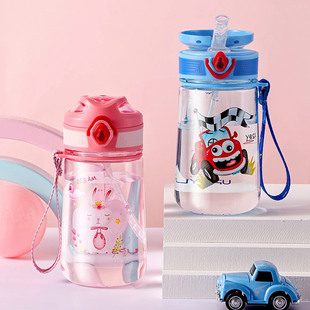 Free Sample 14 Oz Portable sports bottle Children Drinking Cup Plain Tritan Baby Kids Water Bottle With Straw for School Home