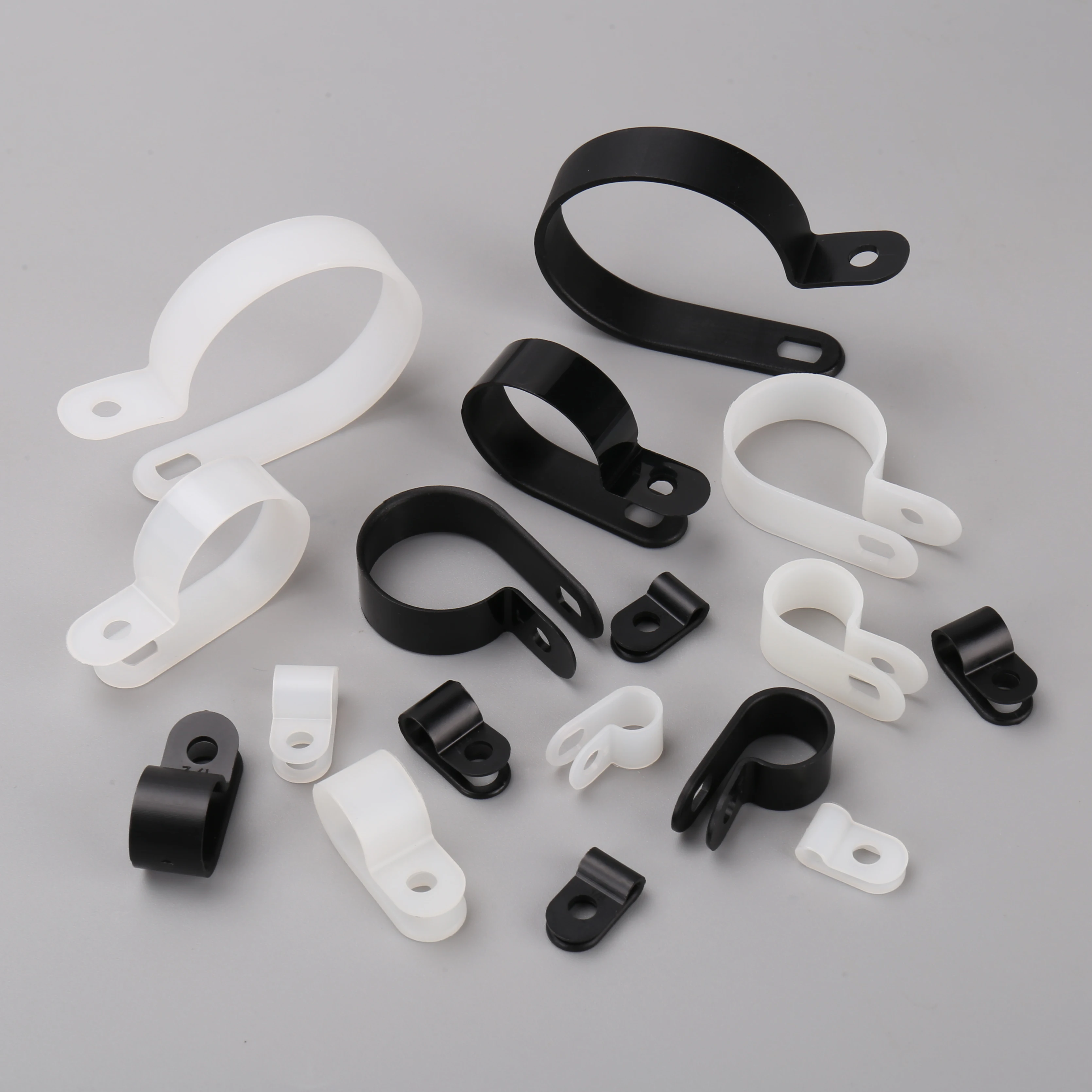 OUORO UC-1(6.35mm 1/4 inch) R Type Nylon Wire Cable Clip With Screws