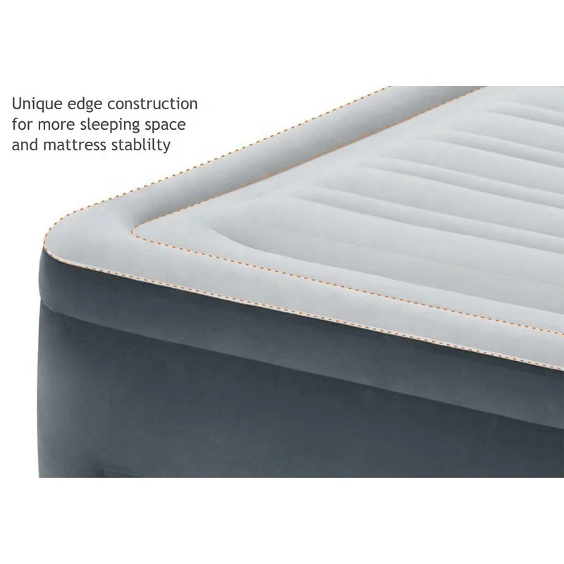 Intex 64412 Twin Dura-Beam Series Elevated Airbed With Built Pump Single Bed Inflatable Air Mattress