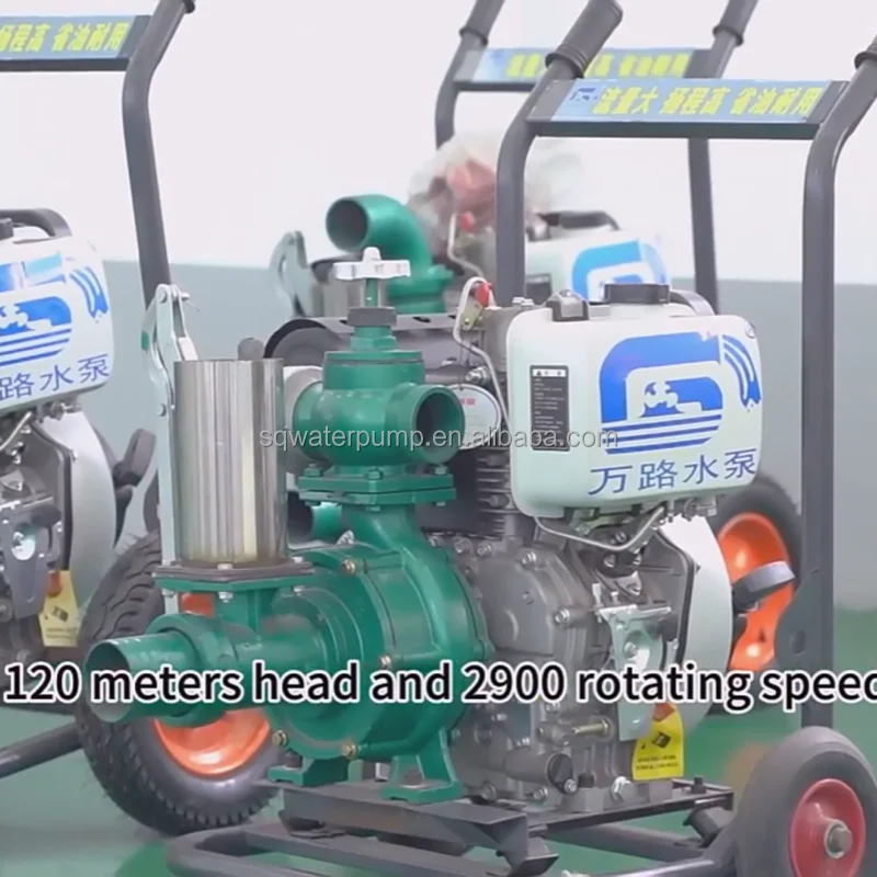 12HP Air-cooled diesel pump with 3 inch Double impeller high pressure irrigation water pump