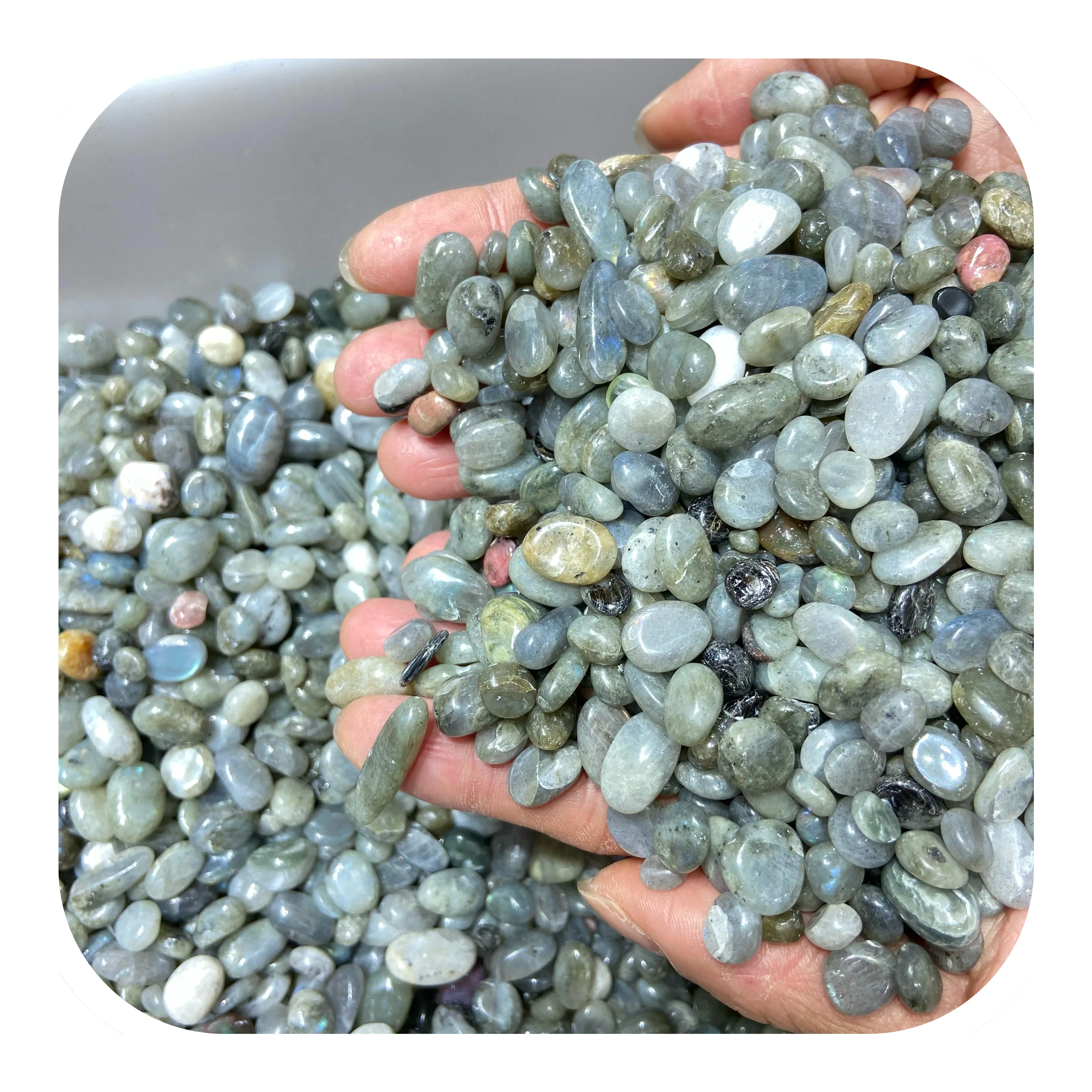 
 Новый Кристальный исцеляющий натуральный камень натуральный серый лунный свет гравий Ангел аура  