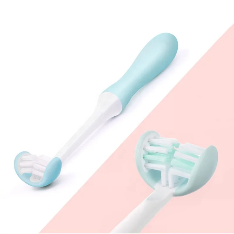 FYD New Custom Reusable Silicone Mouth 3 Sided Tooth Brush Wholesale 3d For Kids Children Toothbrush
