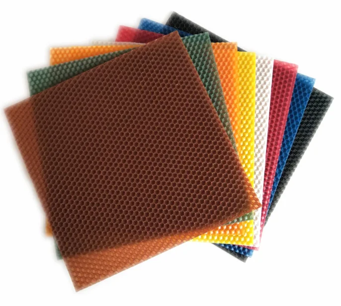 hot sell wholesale diy candle honeycomb organic  beeswax  comb foundation  sheets  color
