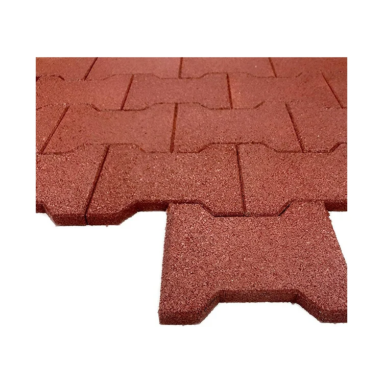 High density recycled rubber bricks outdoor interlocking dog bone Rubber eco-friendly garden rubber Pavers
