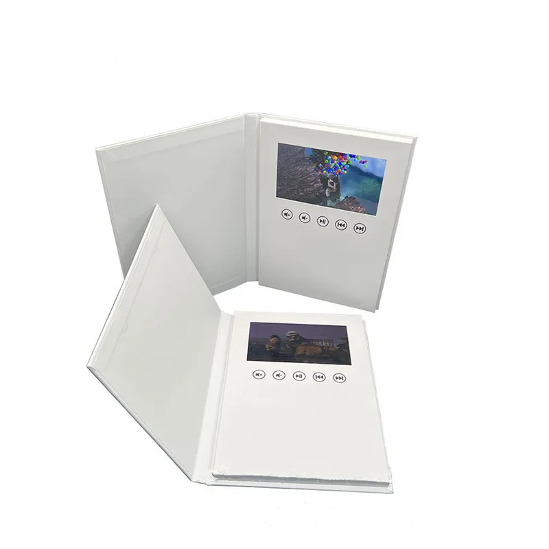 7-дюймовый TFT ЖК-экран рекламная или Подарочная открытка пустая белая брошюра с кнопками