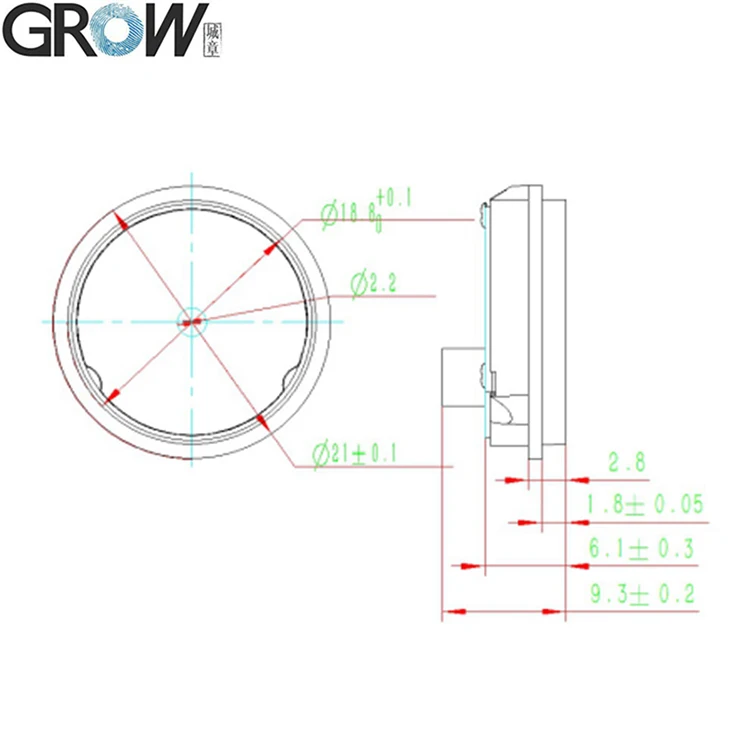 GROW GM61 маленький круглый интерфейс UART 1D/2D модуль считывания штрих-кода