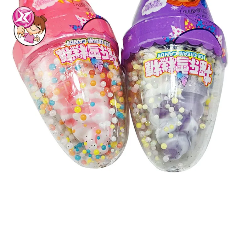 Factory wholesale candy sweet hard candy children colorful shaking rotating ice cream cartoon design fruit flavor Halal candy
