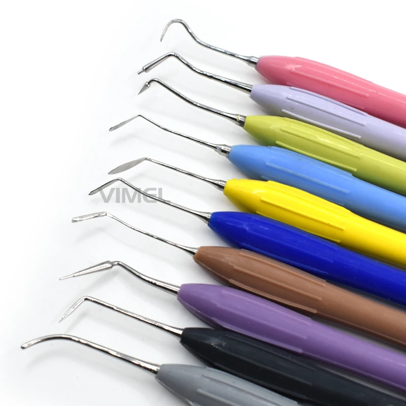10pcs Dental Composite Filling Scalers with Restorative Dental Instruments and Silicon Handles