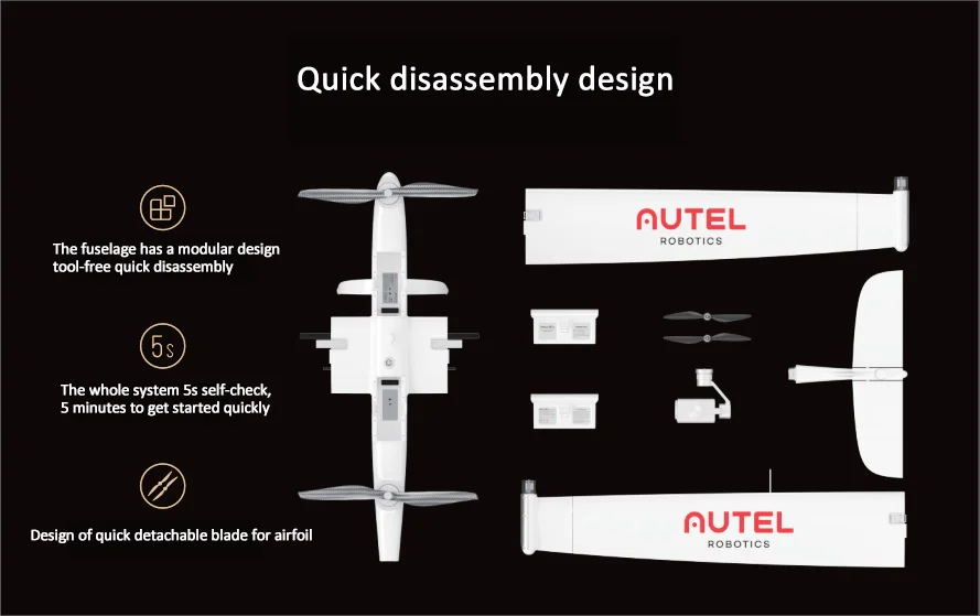  Autel Robotics Dragonfish 120 мин инспекция полезной нагрузки Профессиональный Дрон 30 км дальность передачи Геодезия 4k
