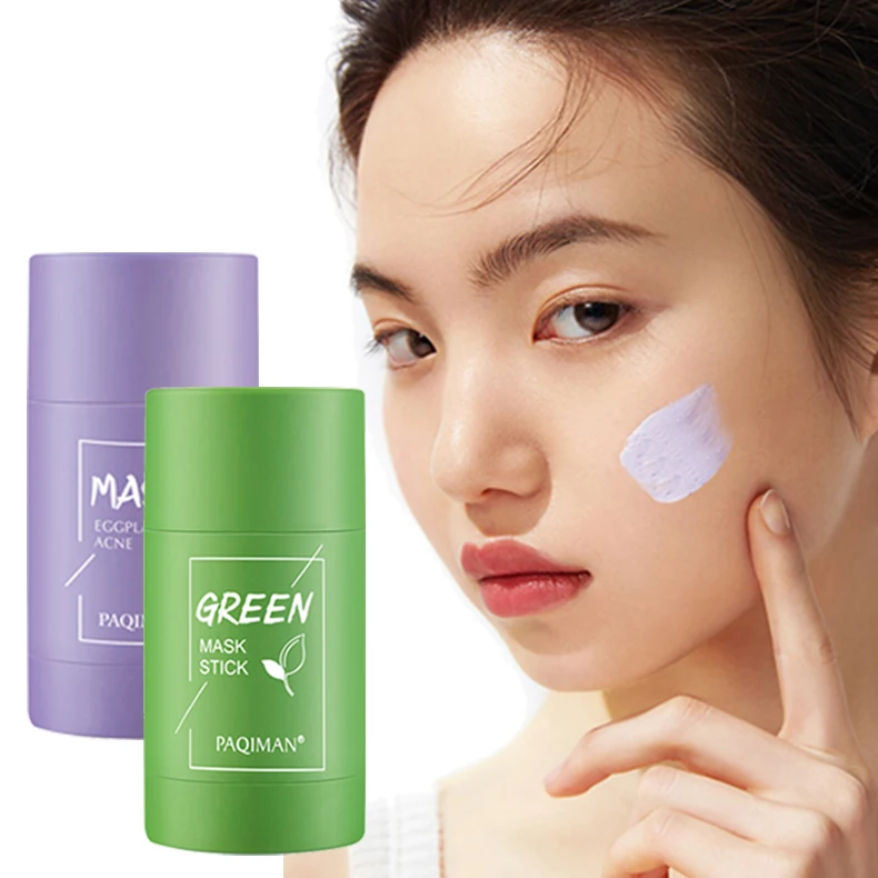 PAQIMAN Green Tea Mask Stick Private Label Moisturizing Firming Whitening Facial Masks Dead Sea Mask Clay