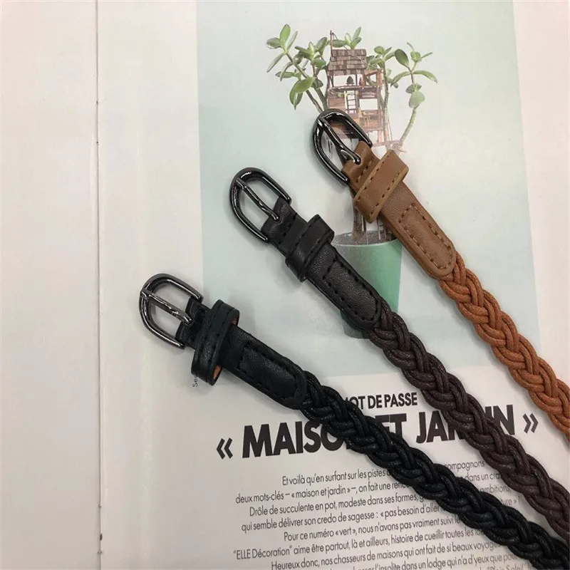 2021 Rushed  Hot Fashion Vintage Womens Braided Waist Belt Candy Colors Hemp Rope Braid For Female Elegant Dress Modeling