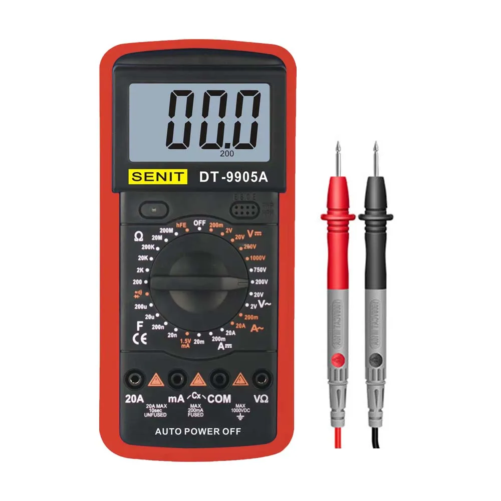 Professional DT9905A Multimetro AC DC Ammeter Voltage Ohmmeter Continuity Diode Transistor Tester Digital Handheld Multimeter