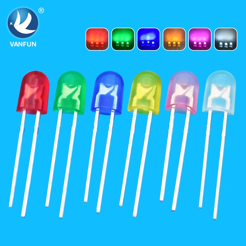 Super Bright 546 LED Lamp Immersion 5mm Oval Light Emitting Diode in Red Blue Green