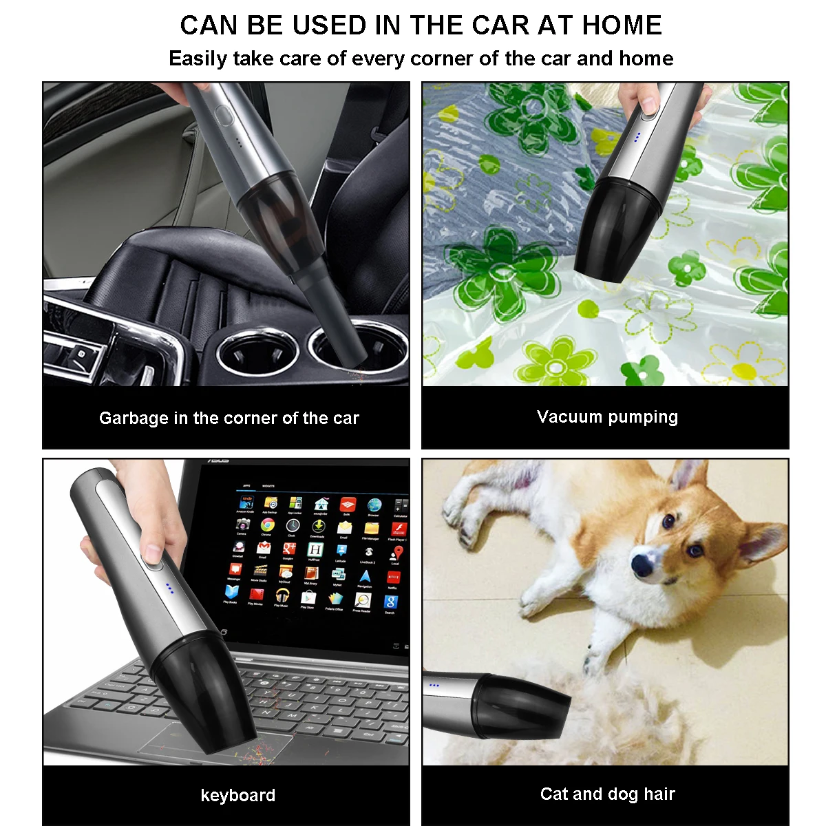 Popular Handheld Car Vacuum Cleaner Cordless With 120W High Power USB Charging Portable Mini
