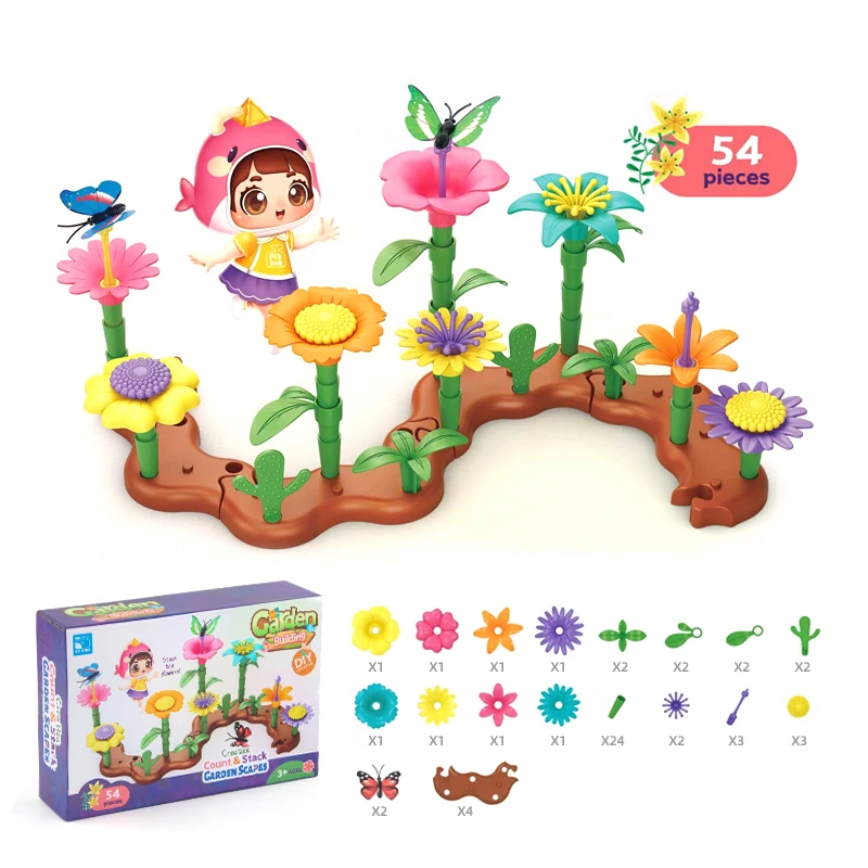 272pcs Flower Garden Toy Set Flower Toys Flower Building Block Set DIY Construction Block Set