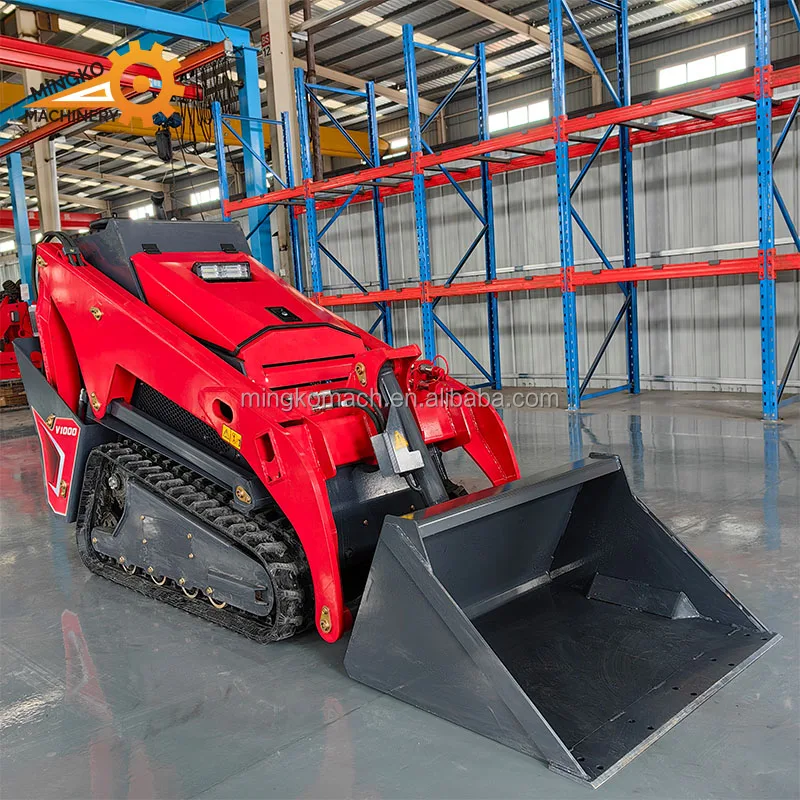 MKT1000 900mm width free entry and exit of some narrow spaces diesel mini skid steer loader