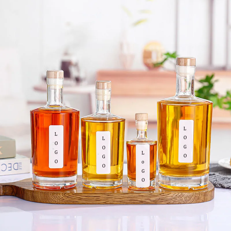 500ml 750 ml Chinese supplier oem empty hexagon portable different size wide mouth drink alcohol 250ml glass bottle