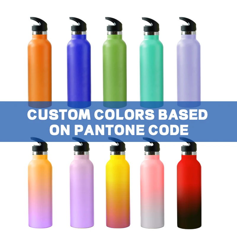 Custom Logo Double Wall Insulated Stainless Steel Sports Drink Water Bottle Vacuum Thermoses Flask for Hiking Camping Travel