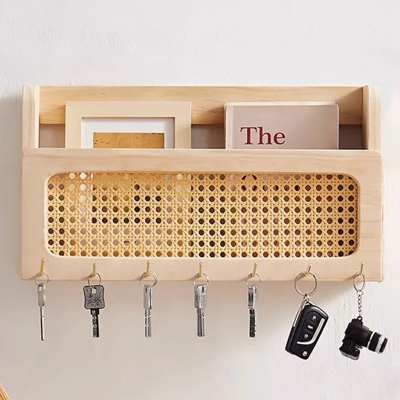 Деревенский деревянный настенный держатель для ключей