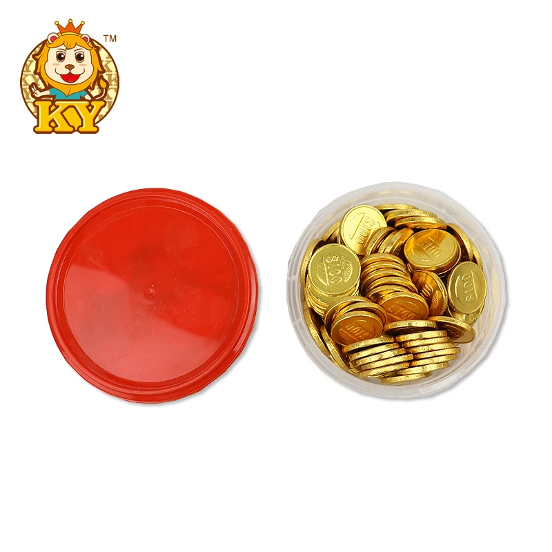 Manufacturer wholesale chinese custom chocolate gold foiled coins top seller chocolate coin  candy sweets  for kids
