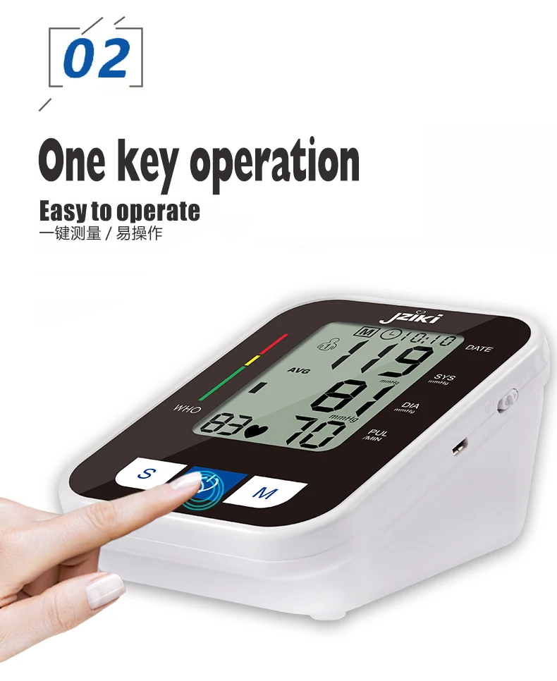 One Key Quick Response Automatic BP Apparatus Blood Pressure Measuring Tool with Impact Design
