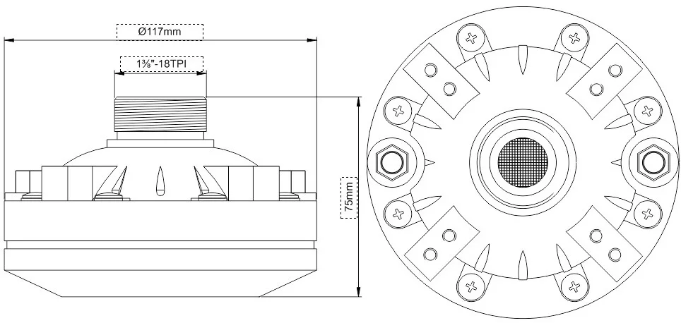 HD150N Aluminium IP56 PA Outdoor Horn Speaker NdFeB Magnet Driver Unit