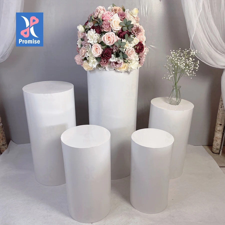 Matel Wedding Road Guide Props White Column Hollow Flower Stand Set for Decoration