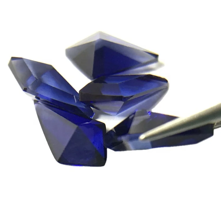 34# loose synthetic blue corundum sapphire gem stones prices kite shaped gems custom gemstone supplier