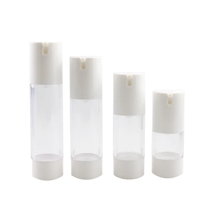 15ml 30ml 40ml 50ml Transparent White PP Plastic Cosmetic Airless Mist Pump Sprayer Bottle Airless bottle