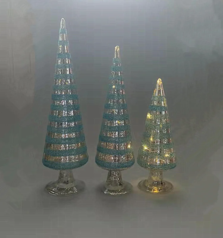Customize mercury led glass Christmas trees of different sizes