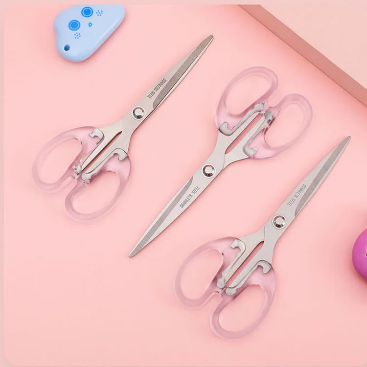 Abc Material Germany Stainless Steel Tailor Scissors Transparent Handle Barber Scissors  Professional Scissors