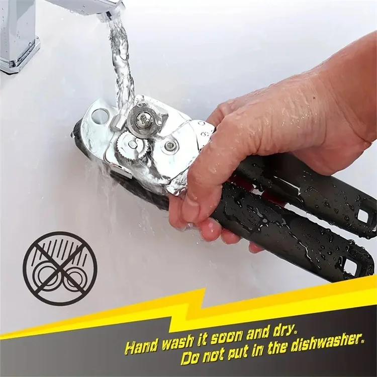Easy Grip Effort Saving Knob Heavy Duty Black Stainless Steel Handheld Can Tin Opener Smooth Edge with Sharp Blade