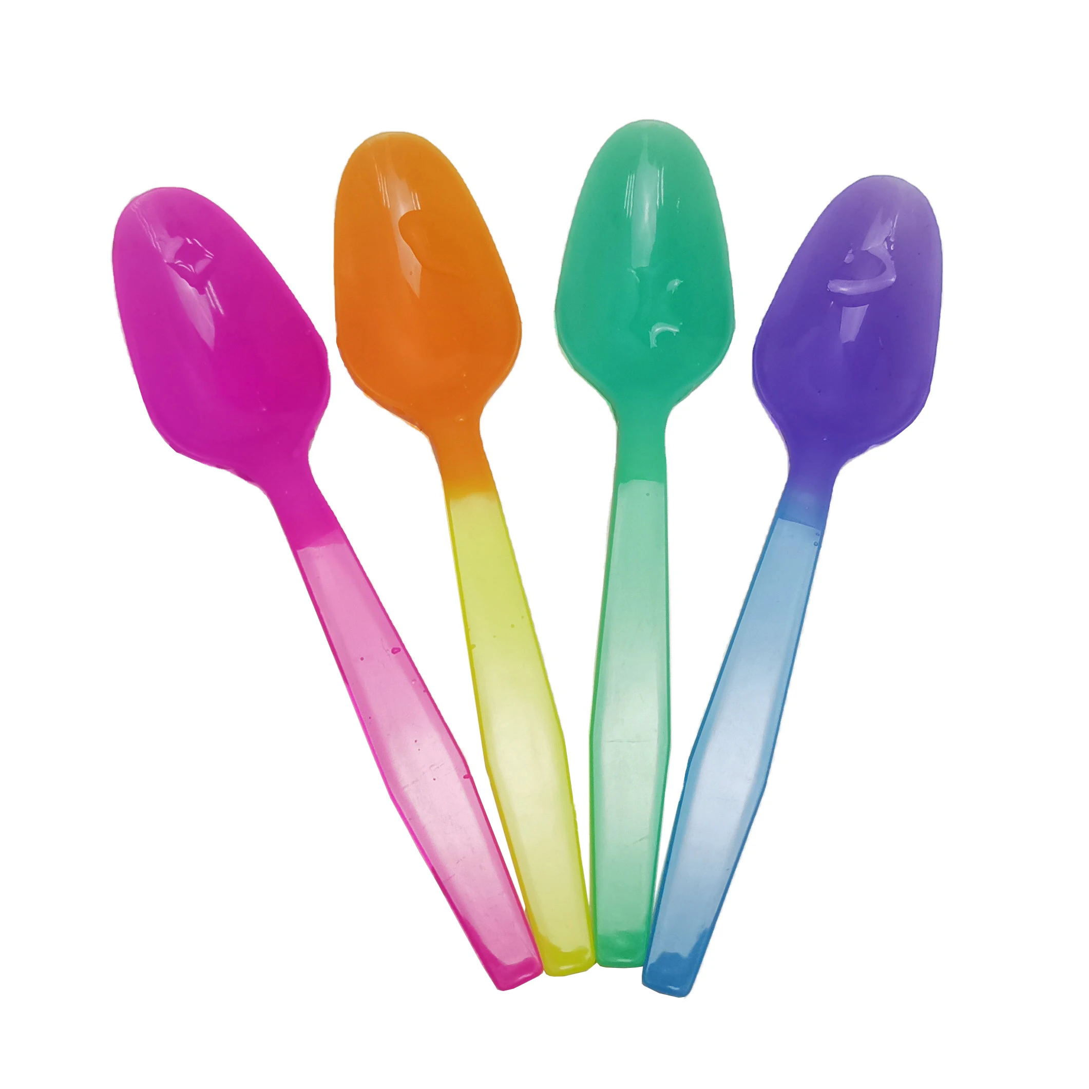 Colorful Ice Cream Spoon Changing Color Spoon Plastic Spoons with Logo Customized Logo OPP Packaging Giveaways Modern