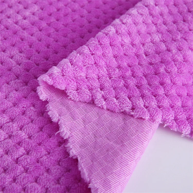 100% Polyster One Side Custom Fleece Flannel Soft Knit Jacquard Pineapple Flannel Fabric For Blanket