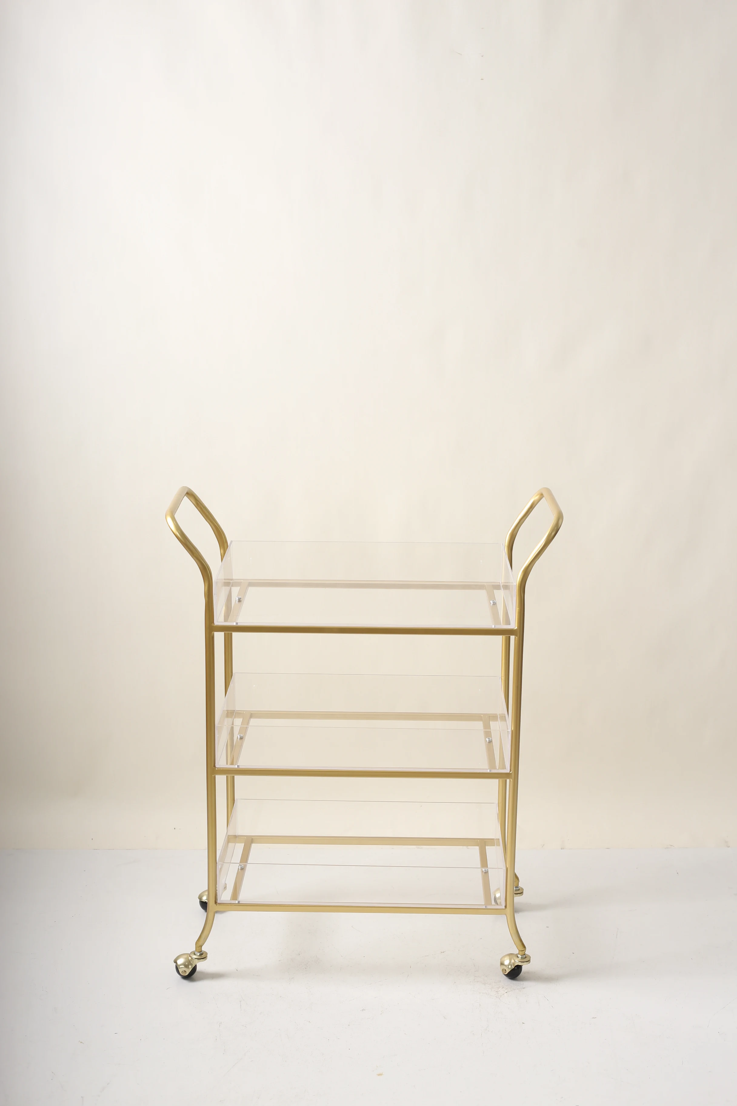 Golden Arts factory home furniture dinning room modern acrylic moving metal drinks dinning car trolley with wheels